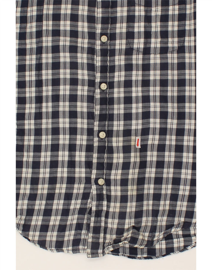 LEE Mens Regular Fit Flannel Shirt Small Navy Blue Check Cotton Vintage Lee and Second-Hand Lee from Messina Hembry 