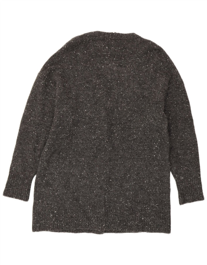 Zara Womens Longline Oversized Cardigan Sweater UK 10 Small Grey Flecked
