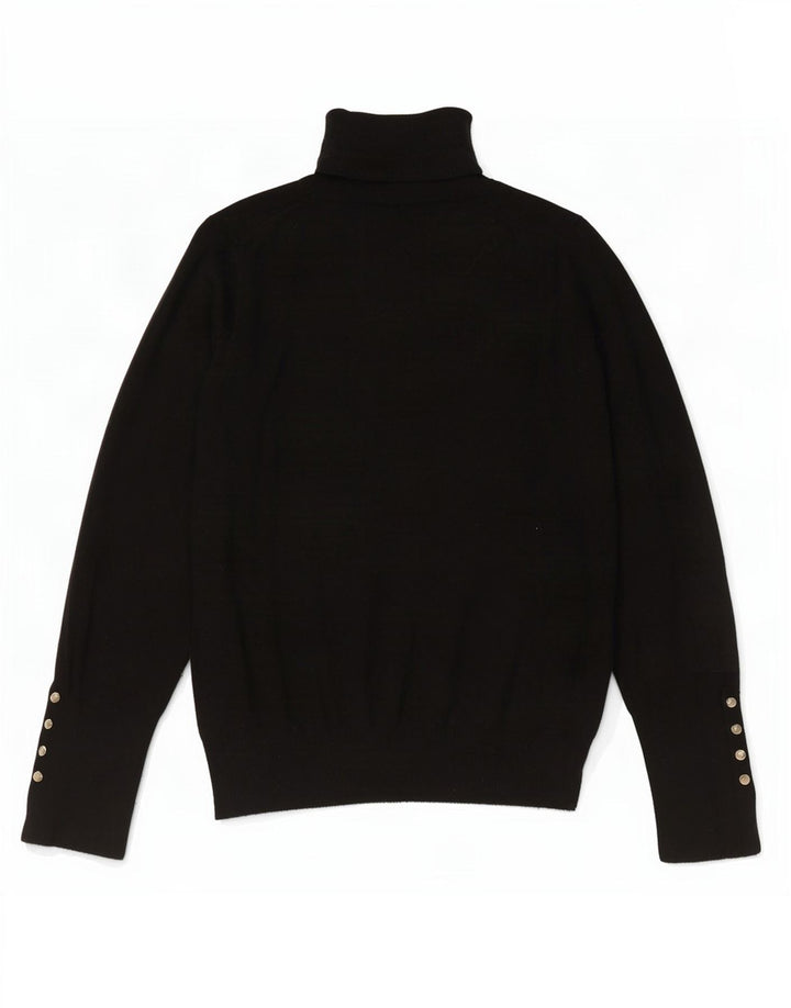 Zara Dame Rullehals Sweater UK 10 Lille Sort