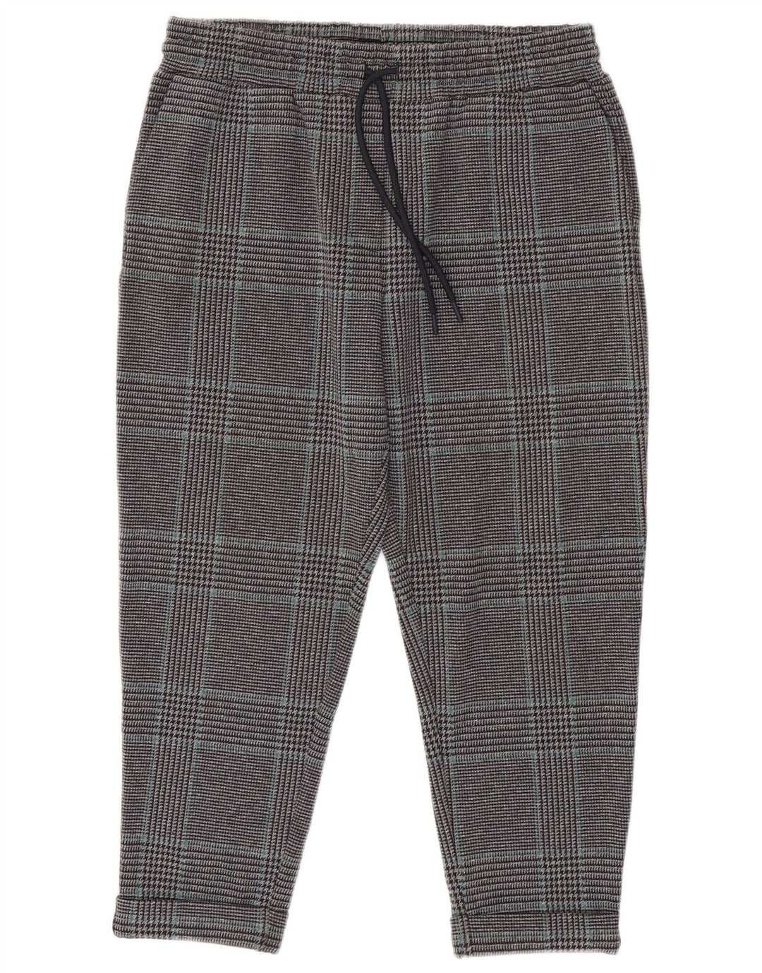 MARKS & SPENCER Womens Capri Trousers UK 14 Large W34 L23  Grey Check
