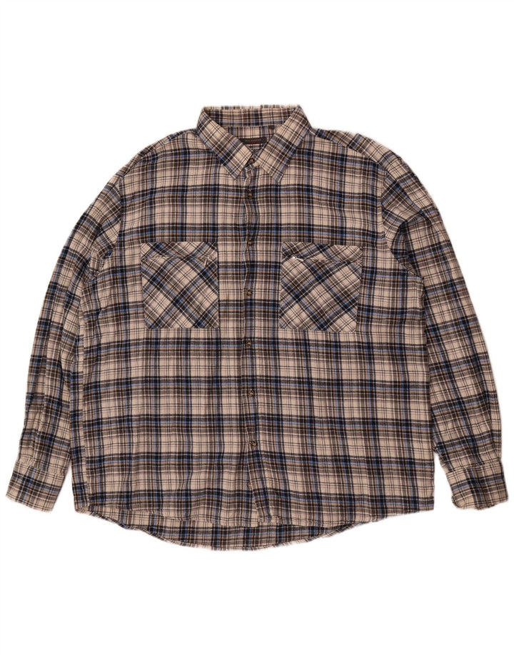 Sea Barrier Mens Flannel Shirt 2XL Grey Check Cotton