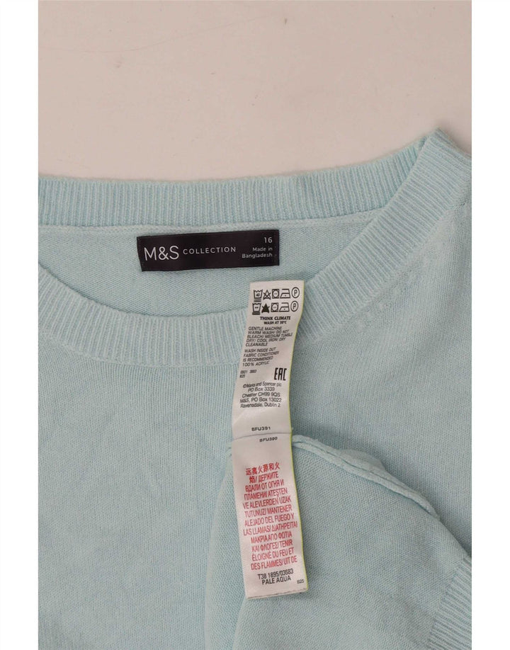 Maglione maglione girocollo da donna Marks & Spencer UK 16 grande turchese