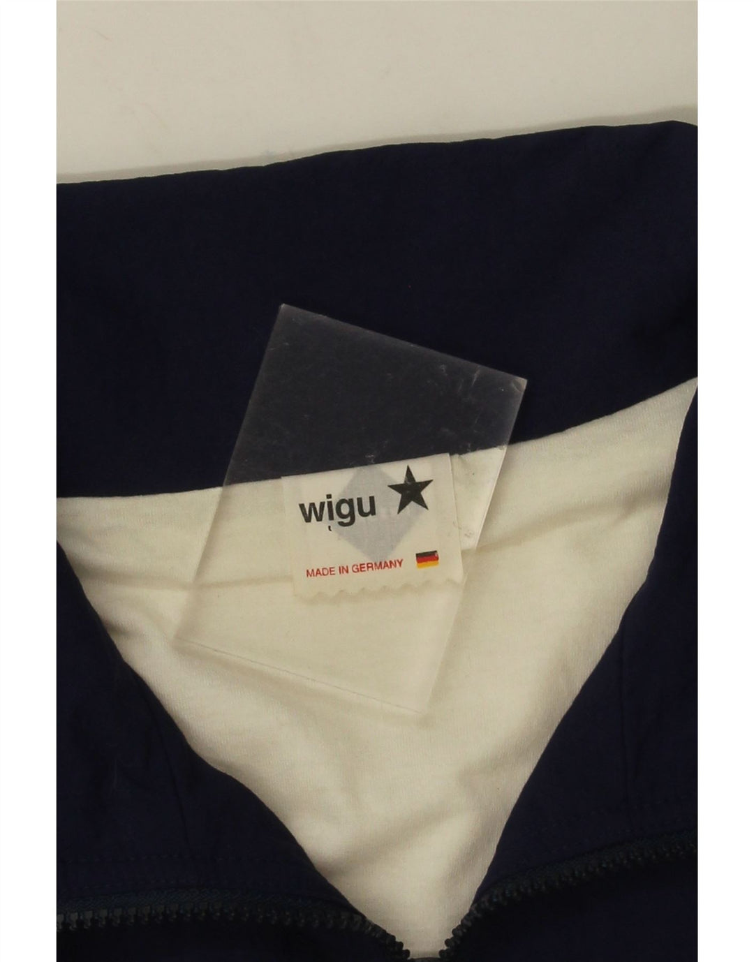 Giacca da ginnastica vintage da uomo XL in poliammide color block blu navy