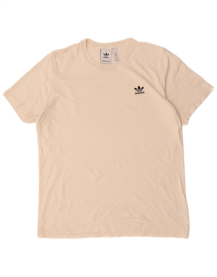 Adidas T-shirt pour homme en coton blanc cassé moyen