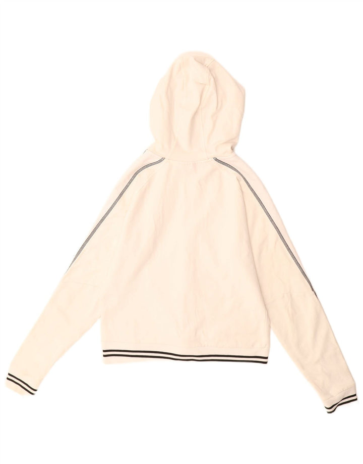 Puma Womens Crop Zip Hoodie Sweater UK 12 Medium  White