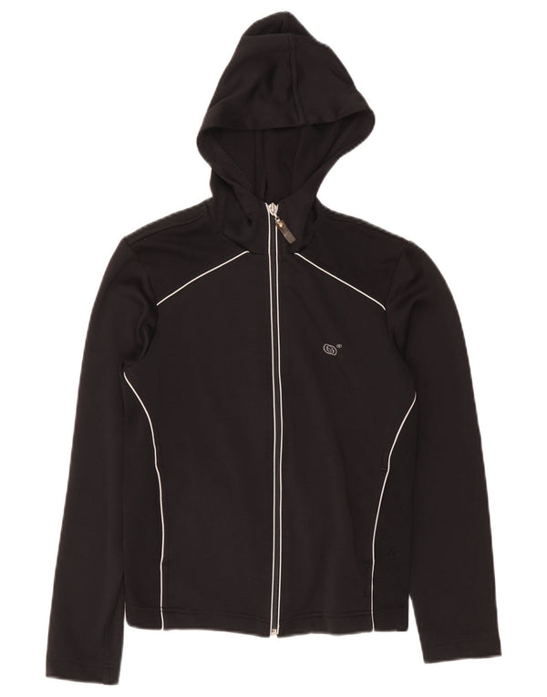 Sergio Tacchini Dame Crop Hættetrøje Sweater med lynlås UK 10 Small Black
