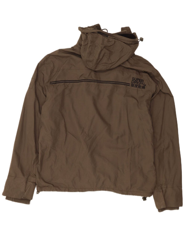 Jachetă de vânt cu glugă Superdry pentru bărbați UK 46 3XL Kaki Nylon