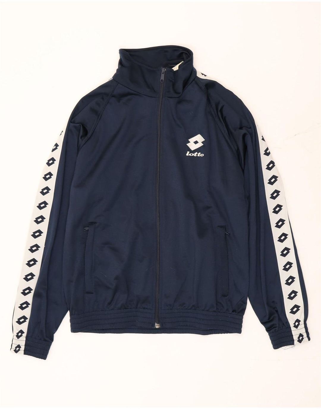 Lotto Mens Graphic Tracksuit Top Jacket Large Navy Blue Colourblock