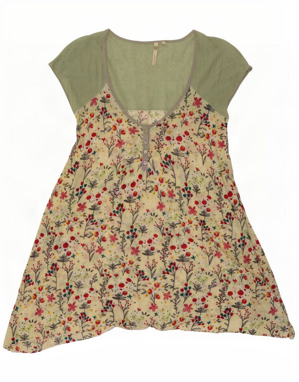 White Stuff Womens Asymmetric Tunic Dress UK 14 Medium Multicoloured Floral
