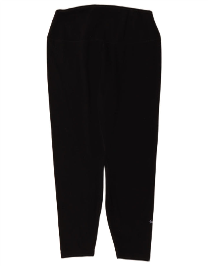 Nike Womens Dri Fit Leggings UK 16 Large  Black Polyester