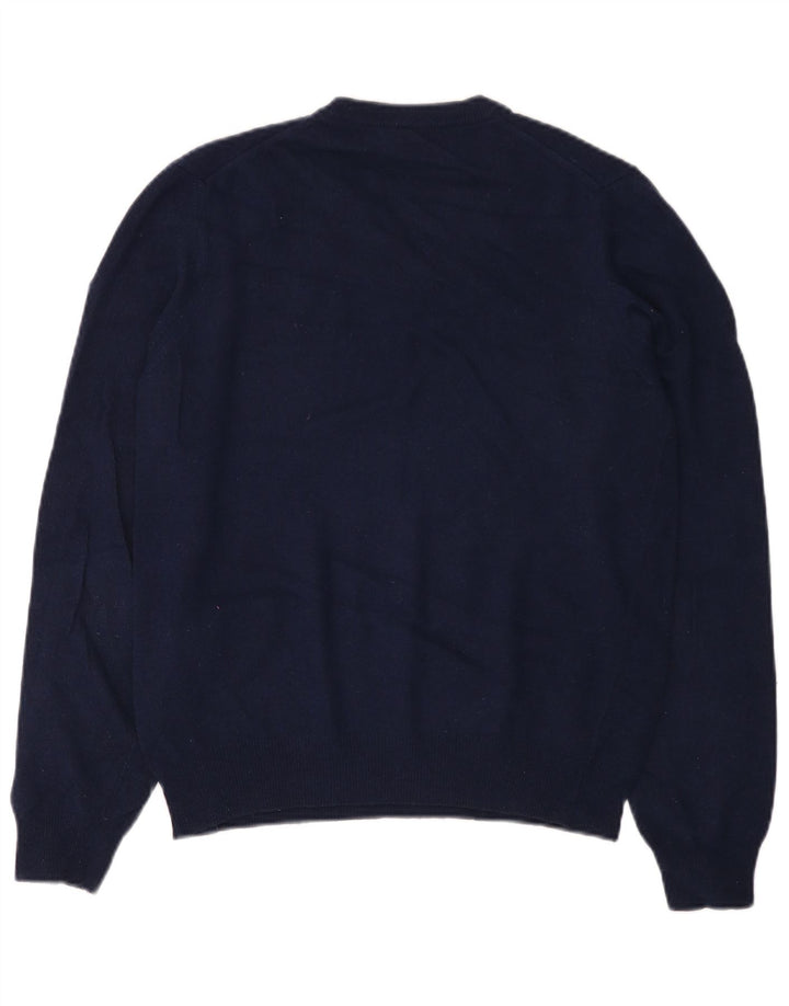 Colmar Womens V-Neck Jumper Sweater UK 14 Medium Navy Blue Wool