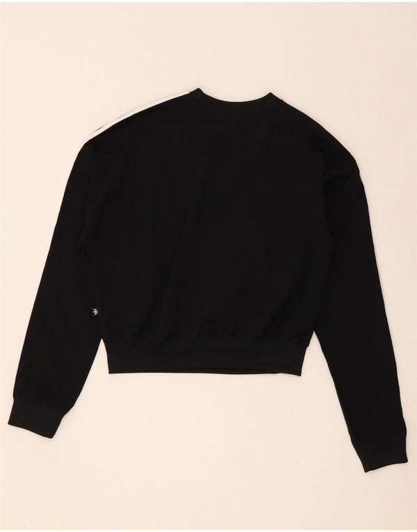 Adidas Womens Crop Oversized Sweatshirt Jumper UK 8 Small Black Polyester
