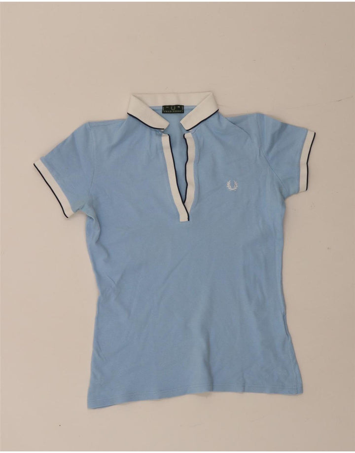 Fred Perry Womens Polo Shirt Medium Blue Cotton Sports