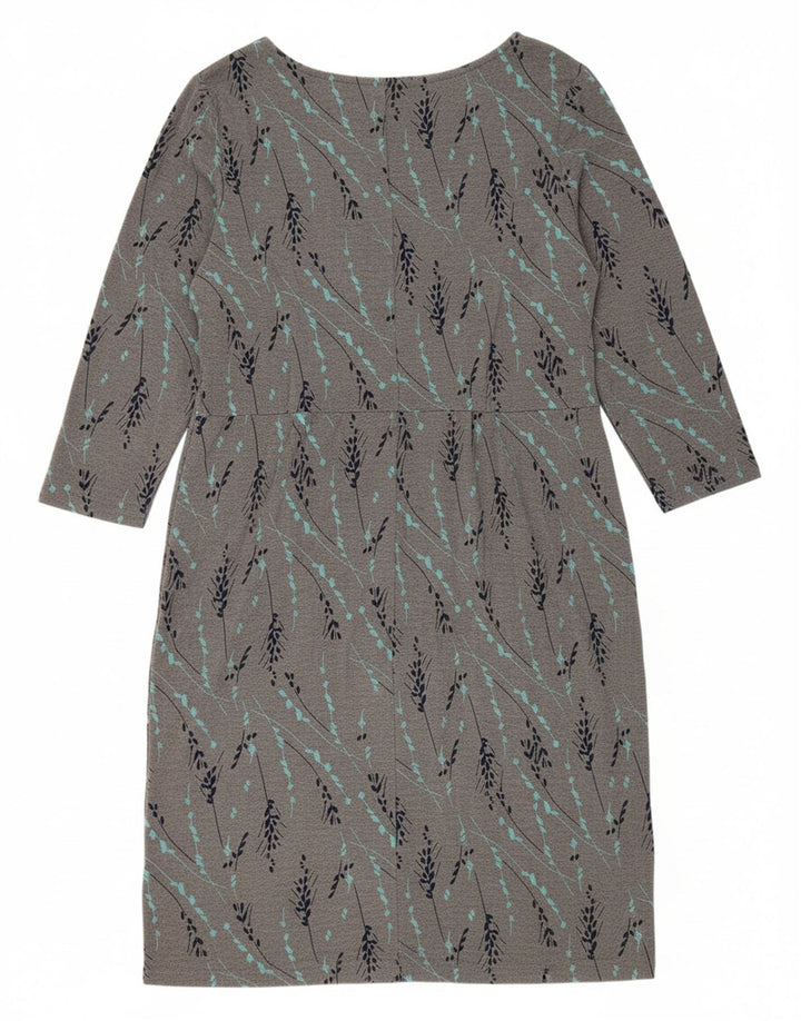 WHITE STUFF Womens 3/4 Sleeve Basic Dress UK 12 Medium  Grey Floral