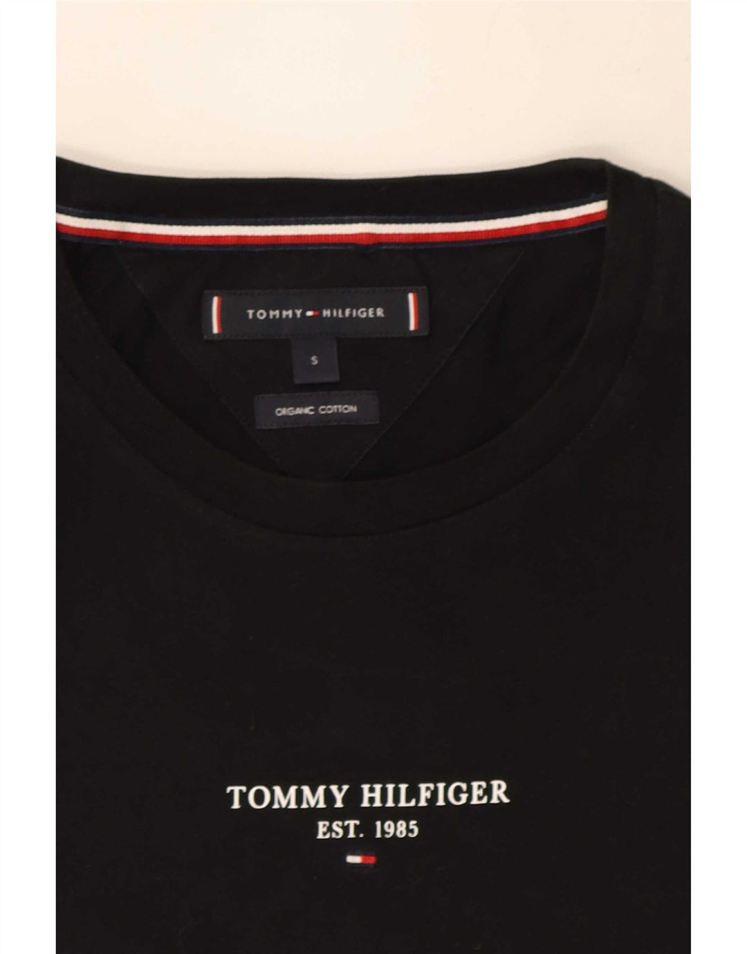 Tommy Hilfiger Mens T-Shirt Top Small Black Cotton