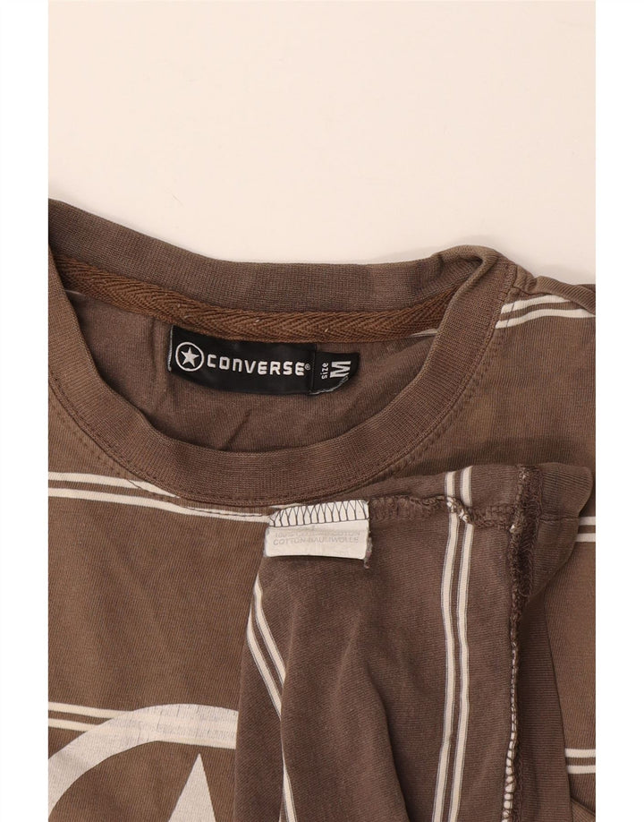 Converse grafisk t-shirt til mænd, medium brun stribet bomuld