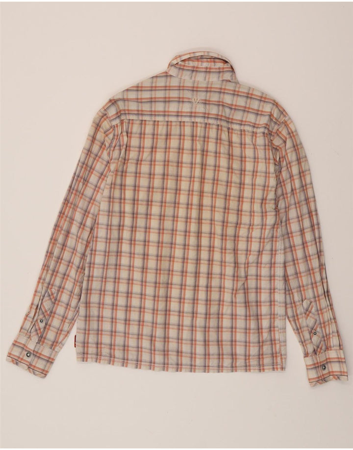 FAT FACE Camicia in flanella da uomo in cotone a quadri bianco sporco