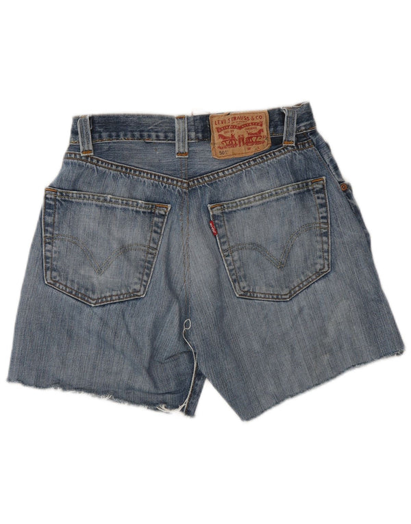 Pantaloncini di jeans Levi's 501 da donna W32 grandi in cotone blu