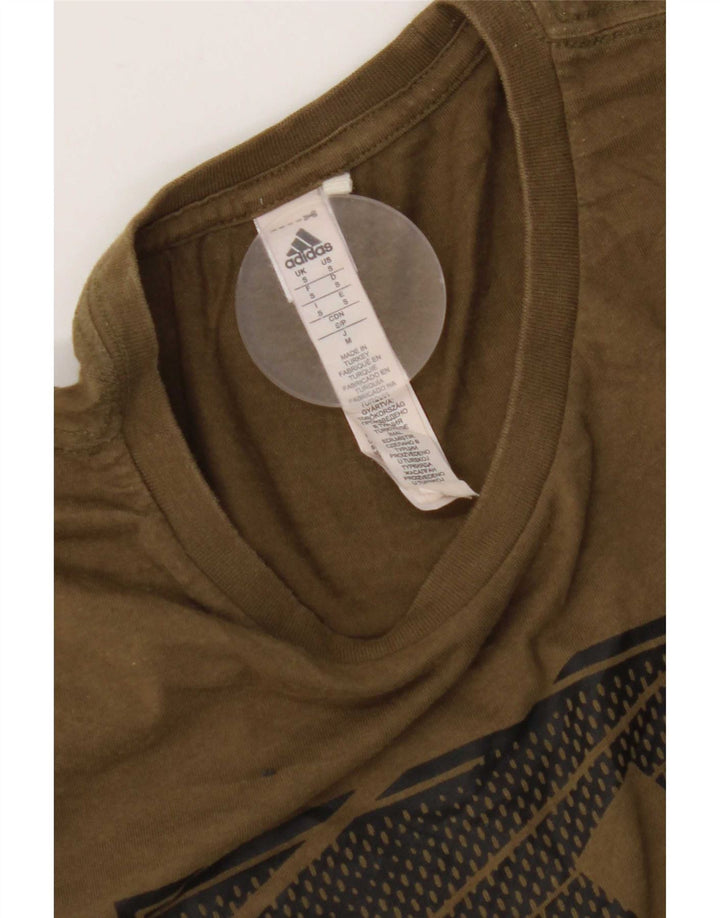 Adidas Mens Graphic T-Shirt Top Small Khaki Cotton