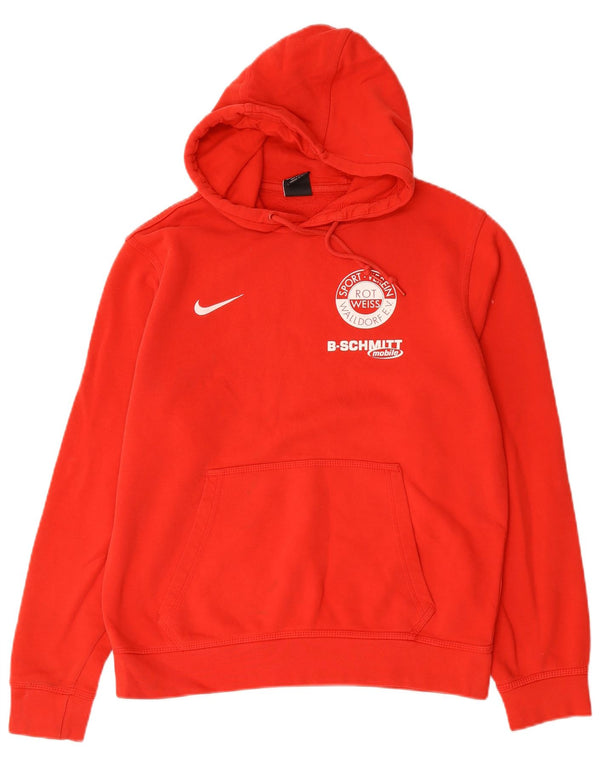 Nike Mens Graphic Hoodie Jumper Medium Red Cotton