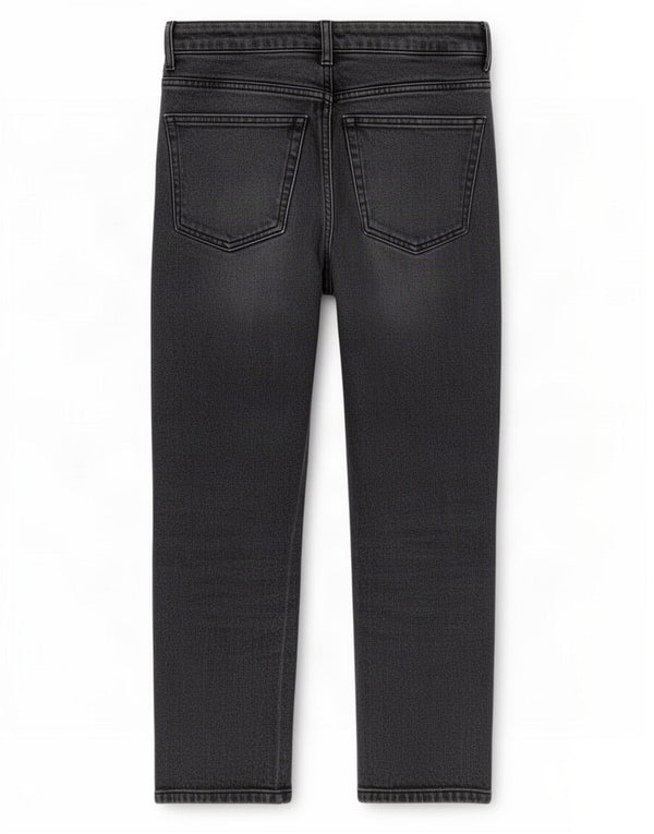 Topshop Damen Crop Straight Jeans W26 L24 Graue Baumwolle