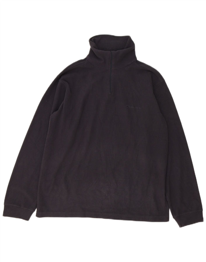 Champion Mens Zip Neck Fleece Jumper Medium Grey Polyester