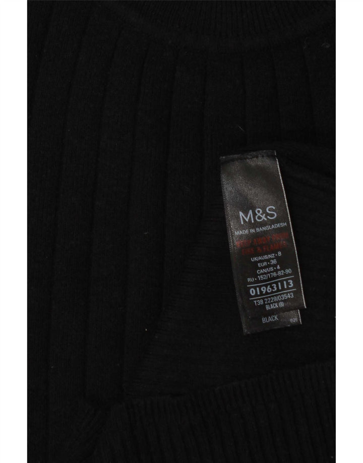Maglione maglione a collo alto da donna Marks & Spencer UK 8 piccolo nero