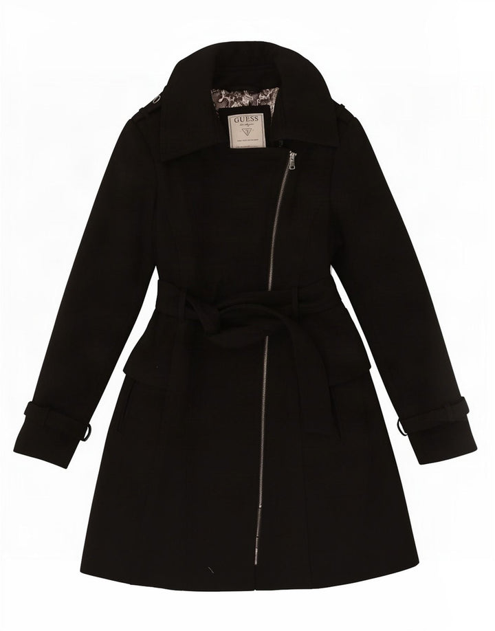 Guess Womens Princess Coat UK 12 Medium Black Wool Classic
