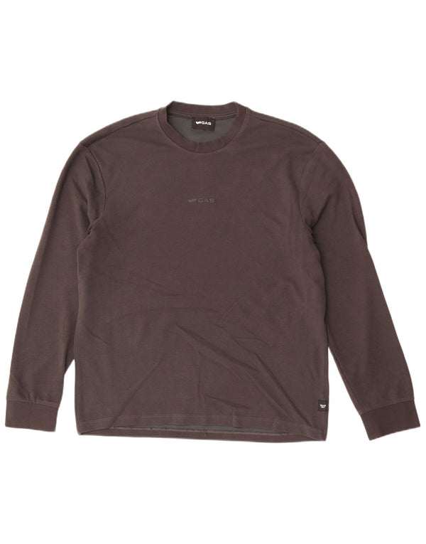 Gas Mens Top Long Sleeve Large Grey