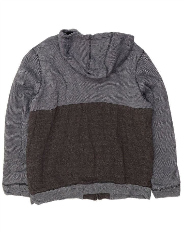 O'Neill Mens Zip Hoodie Sweater Large Black Striped Polyester