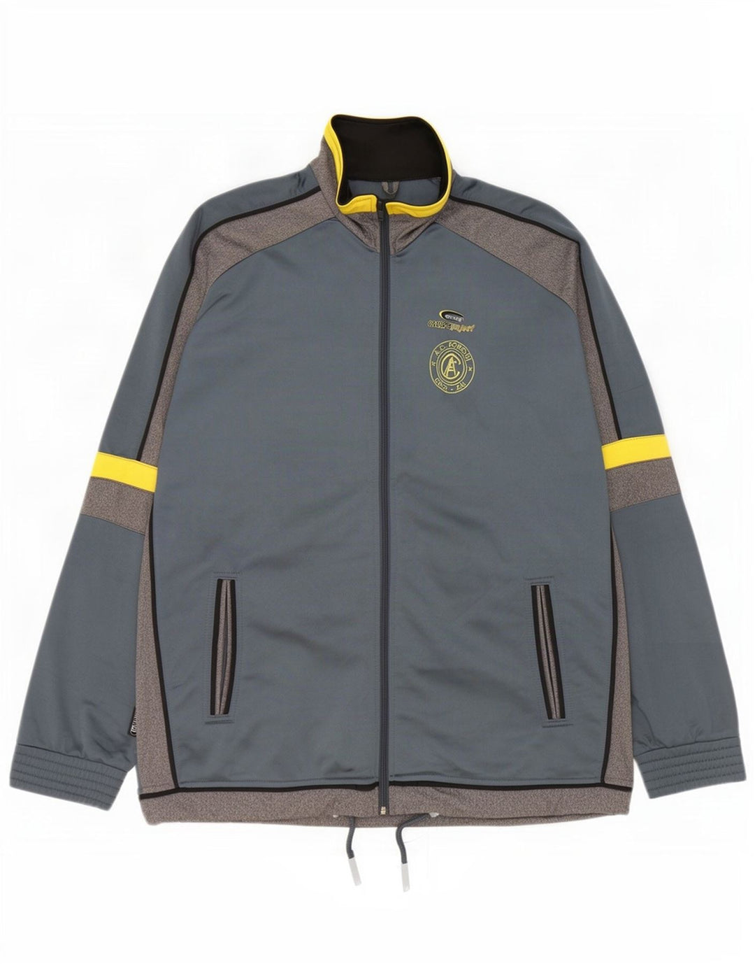Giacca da ginnastica grafica da uomo Brugi XL in poliestere color block grigio