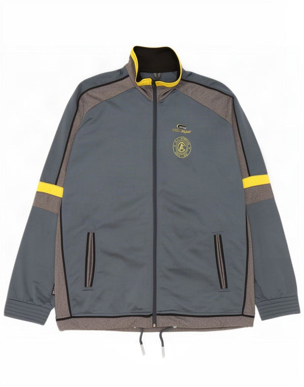 Giacca da ginnastica grafica da uomo Brugi XL in poliestere color block grigio