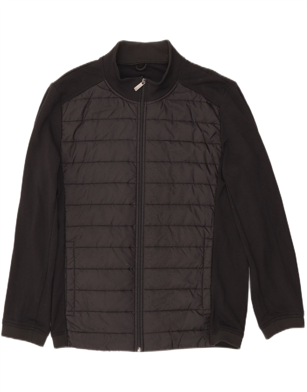 ZARA Mens Tracksuit Top Jacket  Large Black Polyester
