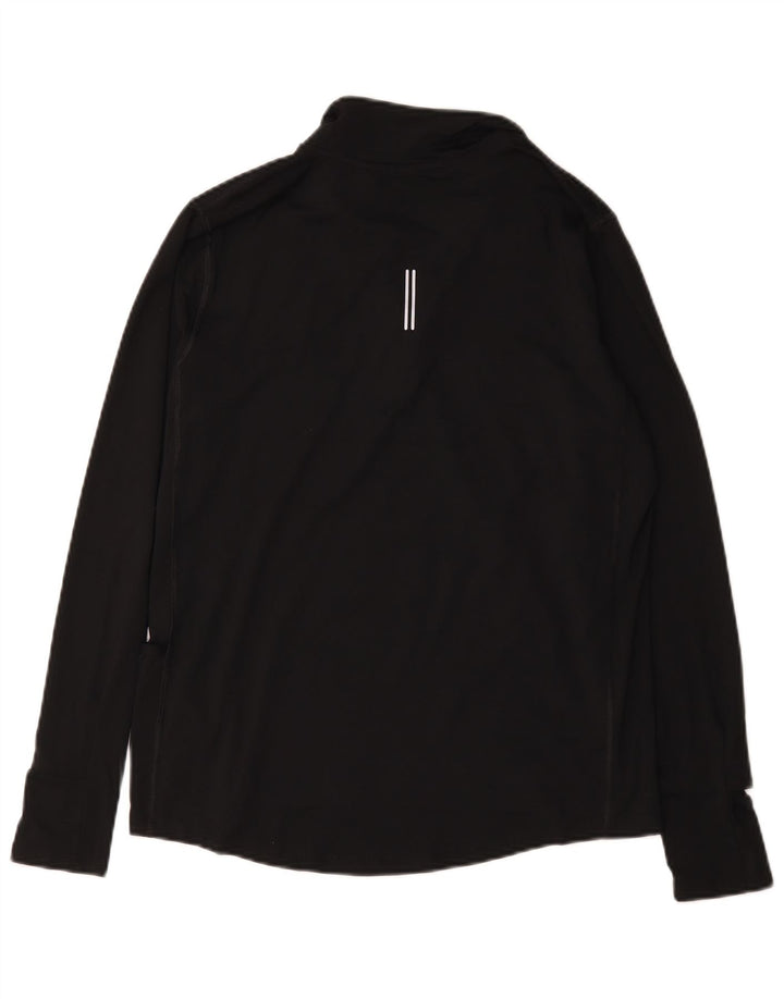 Nike Mens Dri Fit Zip Neck Pullover Tracksuit Top Medium Black Polyester
