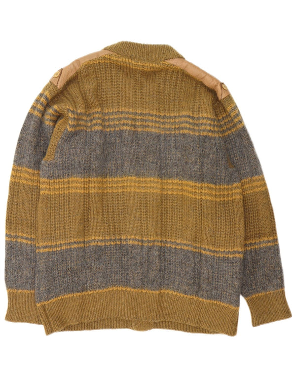 Maglione Cardigan Uomo Schiatti&Co Mohair Colorblock Verde Medio