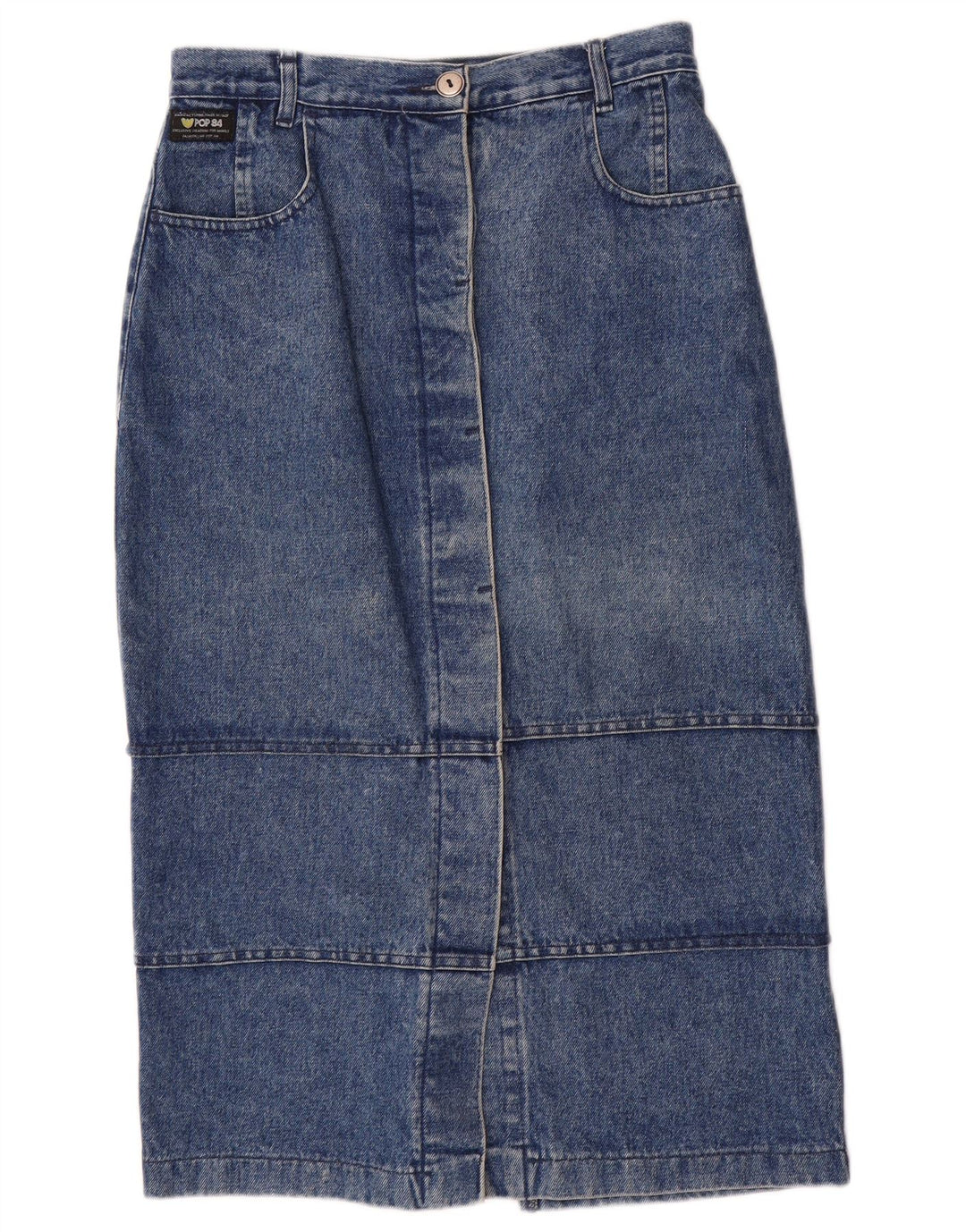 POP 84 Womens Denim Skirt IT 46 Large W28  Blue Cotton