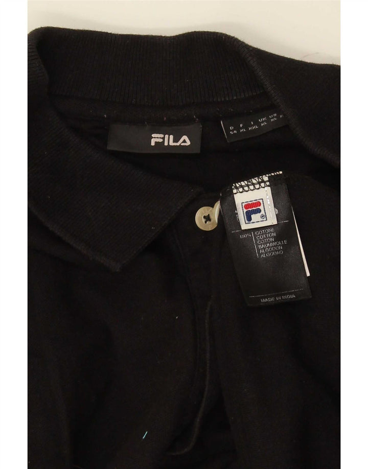 Fila Mens Polo Shirt XL Black Cotton