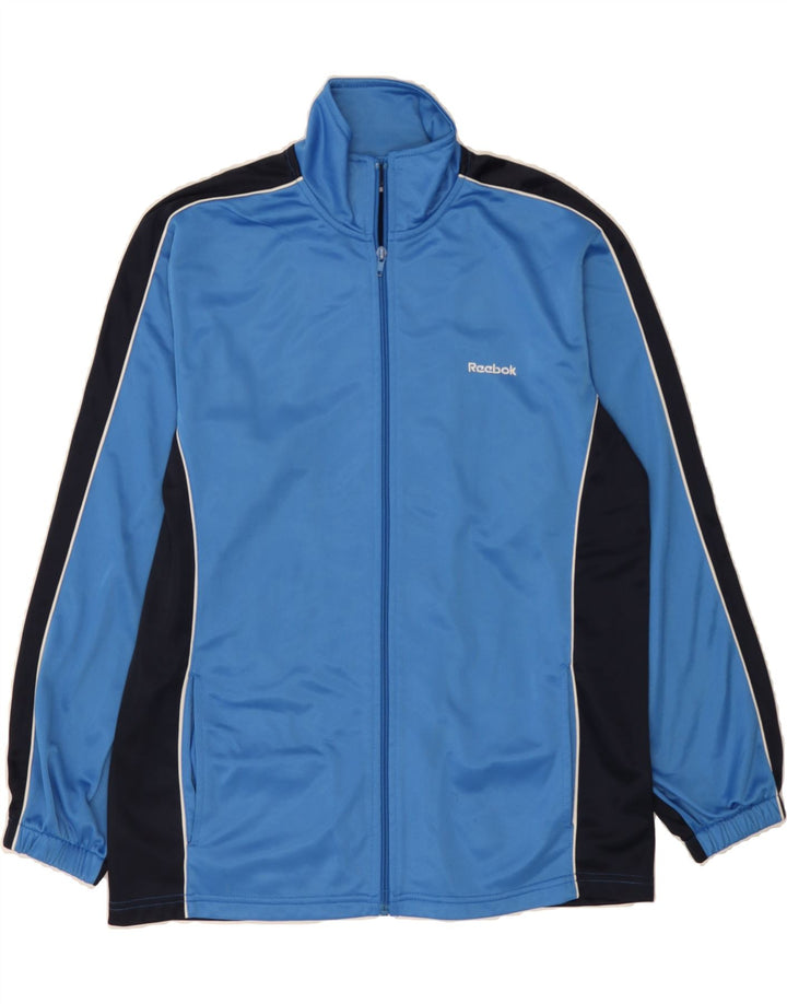 REEBOK Mens Tracksuit Top Jacket Medium Blue Colourblock Polyester Vintage Reebok and Second-Hand Reebok from Messina Hembry 