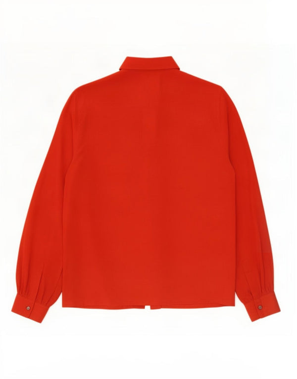 Vintage Womens Shirt Blouse UK 14 Medium Red