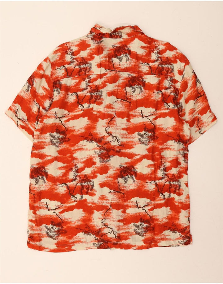 Superdry Mens Short Sleeve Shirt XL Red Tie Dye Cupro