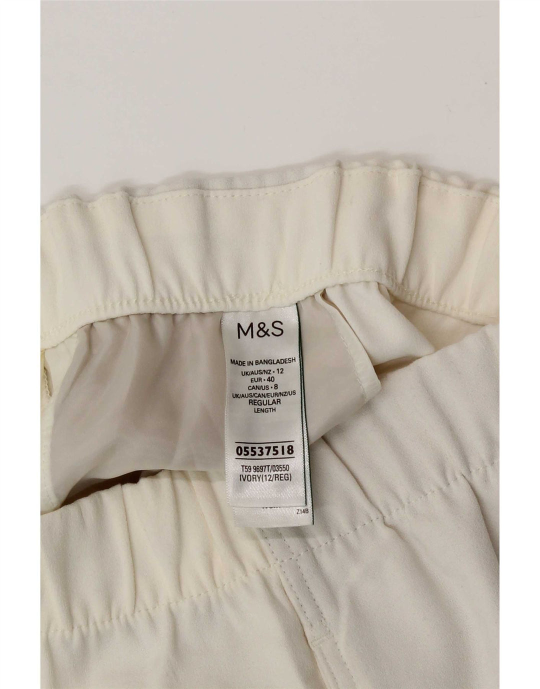 Marks & Spencer Γυναικεία Casual σορτς UK 12 Medium W30 Off White Polyester