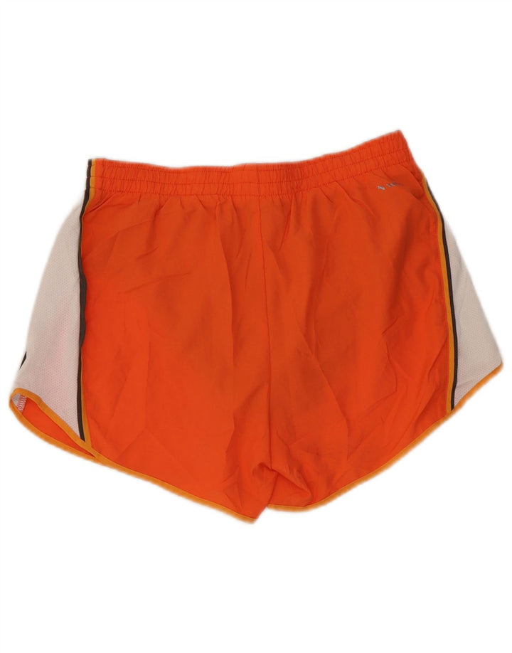 NIKE Damen Sportshorts US 4/6 Small Orange Colourblock Polyester