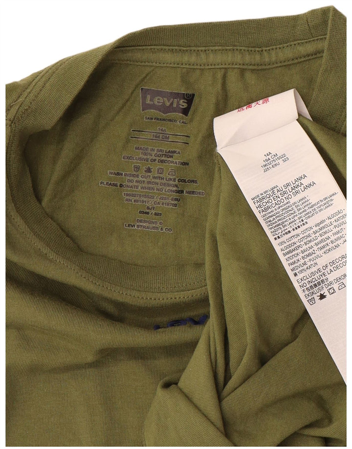 LEVI'S Boys T-Shirt Top 13-14 Years Khaki Cotton