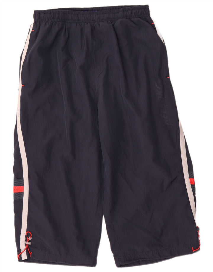 Pantaloncini sportivi Reebok da uomo Bermuda medi in poliestere blu navy