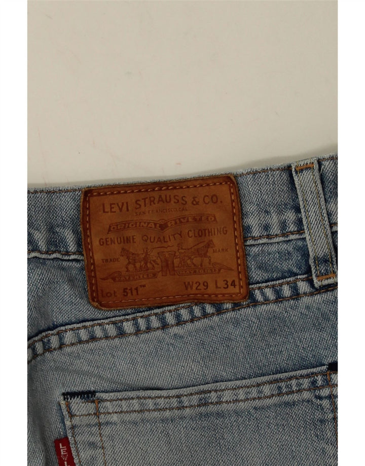 LEVI'S Mens 511 Slim Jeans W29 L31 Blue Cotton