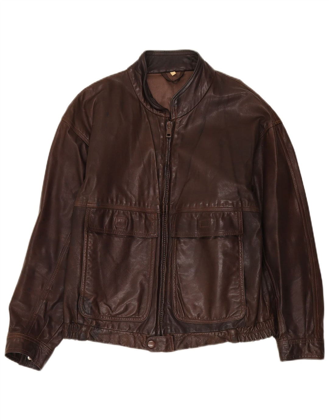 Giacca in pelle vintage da uomo UK 36 piccola marrone