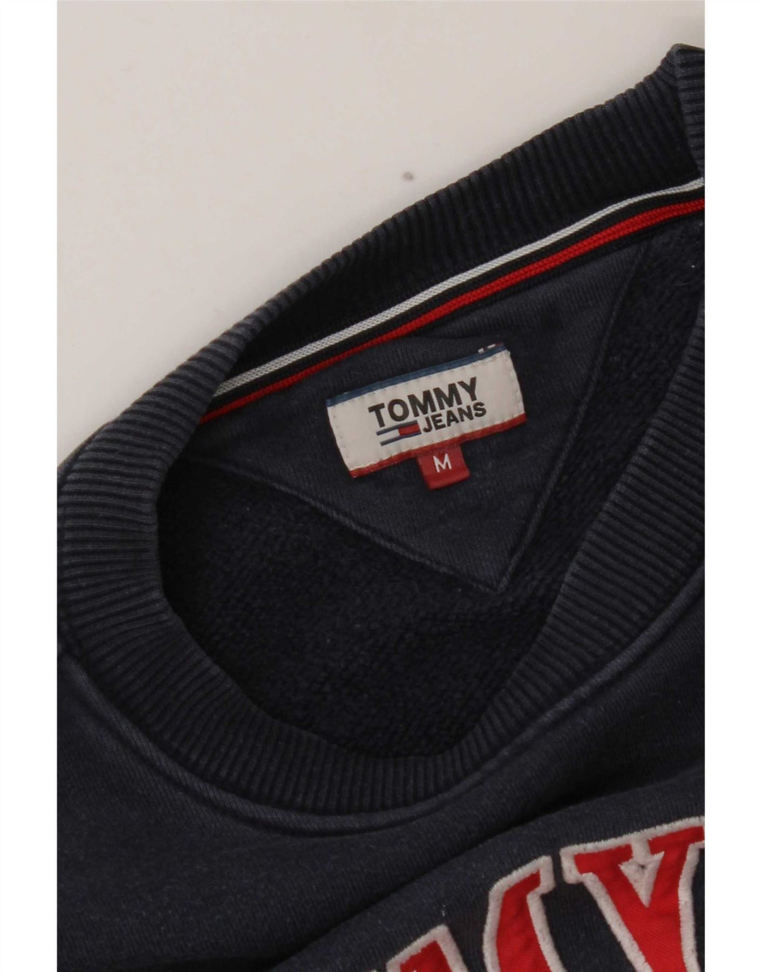 Tommy Hilfiger Womens Graphic Sweatshirt Jumper UK 14 Medium Navy Blue