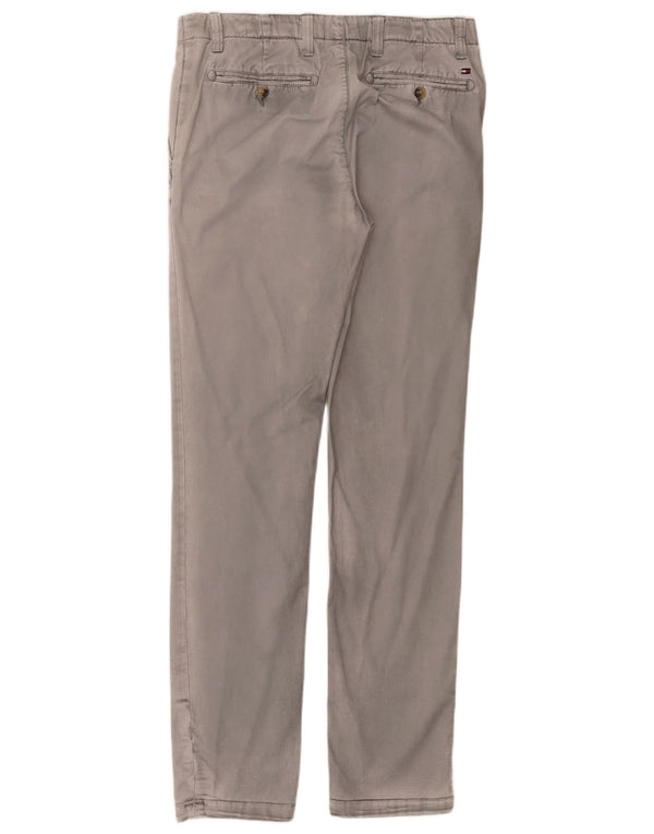 Tommy Hilfiger Мужские узкие брюки-чиносы W32 L34 Серые хлопковые