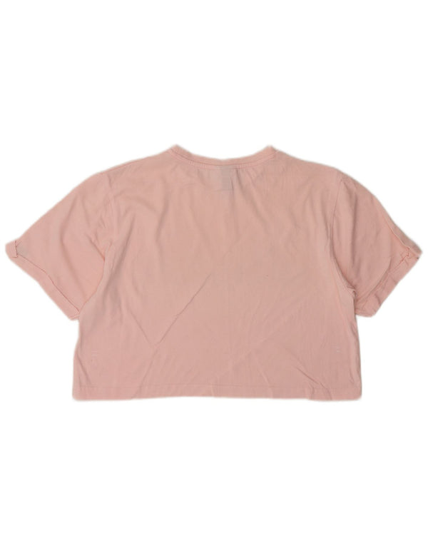 Ellesse Γυναικείο Crop Graphic T-Shirt Top UK 10 Small Pink