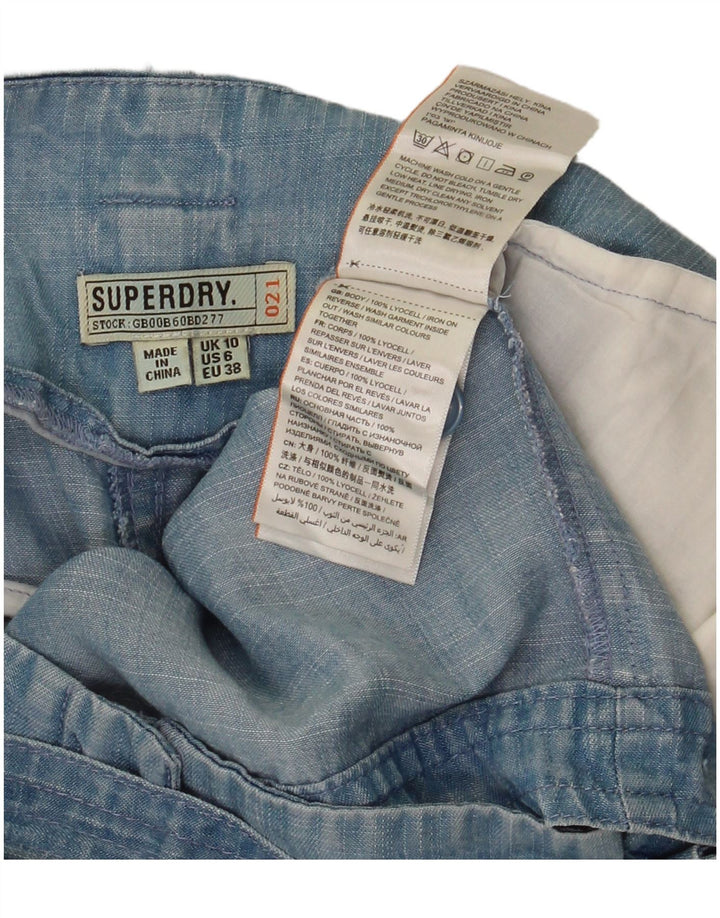 Superdry Womens Chino Shorts UK 10 Small W32  Blue Lyocell